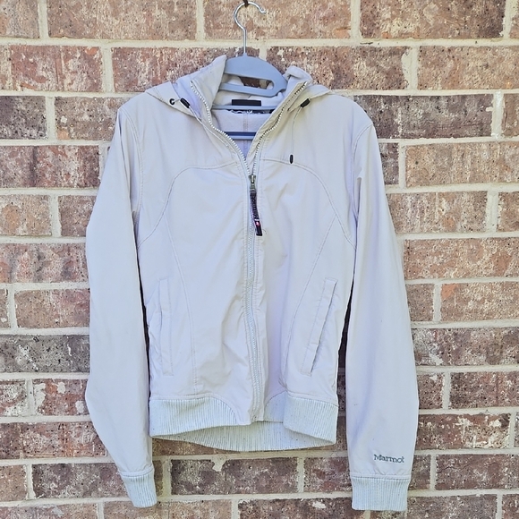 Marmot Light Gray Hooded Jacket Size M - Picture 1 of 6